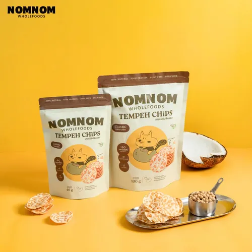 NomNom Tempeh Chips รสคลาสสิค ขนาด 40 และ 100 กรัม