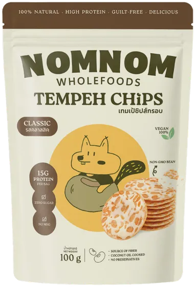 NomNom Classic Tempeh Chips บรรจุภัณฑ์ใหม่