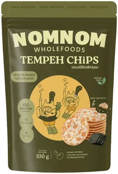 NomNom Nori Tempeh Chips บรรจุภัณฑ์ใหม่